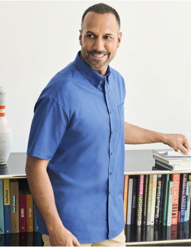 RUS-0R933M0-Men's Short Sleeve Classic Oxford Shirt